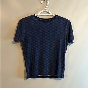 George Blue Short Sleeve Tee with Textured Pattern
